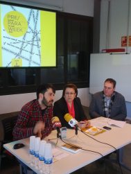 Jordi Duran, Rosa Maria Perelló i Albert Rossinés durante la presentación de PRE/PARA WEEK